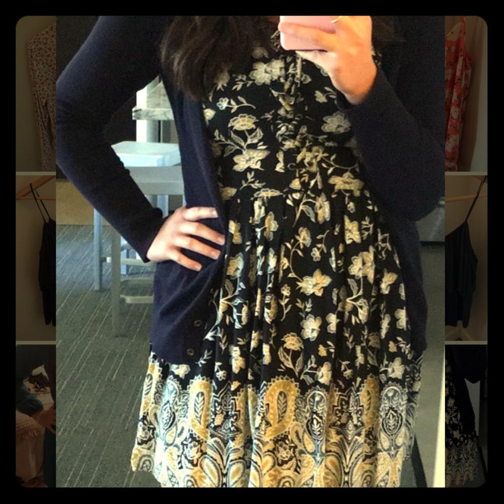 Black printed dress